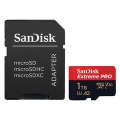 Карта памяти 1TB SanDisk Extreme Pro microSDXC Class 10 UHS-I U3 V30 A2 + SD адаптер, Версия: Extreme Pro, Объём памяти: 1 Тб, Производитель: SanDisk, Комплектация: карта + SD адаптер