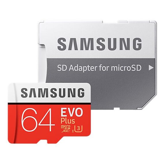 Карта памяти 64Gb Samsung EVO Plus microSDXC Class 10 UHS-I U3 + SD адаптер