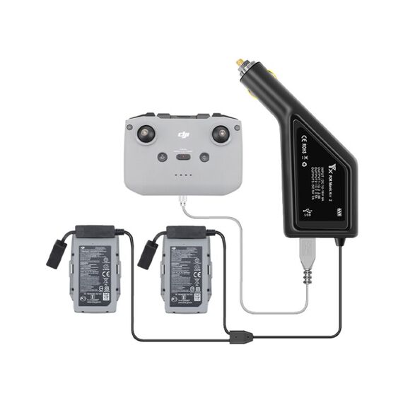 Автомобильное зарядное устройство для 2 аккумуляторов и пульта DJI Mavic Air 2 / Air 2S (YX)