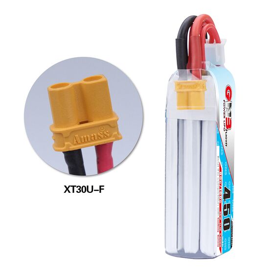 Аккумулятор GNB 450мАч 3S 80C LiPo (XT30), изображение 2