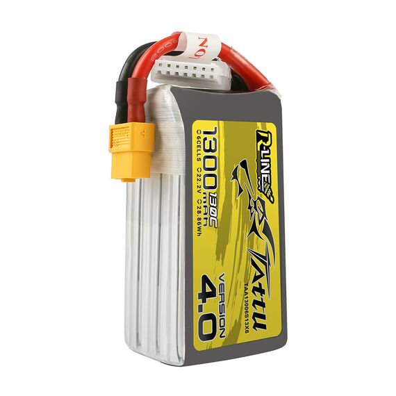 Аккумулятор Tattu R-Line V4.0 1300mAh 6S 130C LiPo (XT60), изображение 2в магазине iDrone Аккумулятор Tattu R-Line V4.0 1300mAh 6S 130C LiPo (XT60), изображение 2