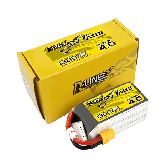 Аккумулятор Tattu R-Line V4.0 1300mAh 6S 130C LiPo (XT60), изображение 4в магазине iDrone Аккумулятор Tattu R-Line V4.0 1300mAh 6S 130C LiPo (XT60), изображение 4