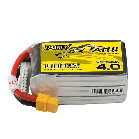 Аккумулятор Tattu R-Line V4.0 1400мАч 6S 130C LiPo (XT60), изображение 3
