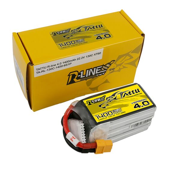 Аккумулятор Tattu R-Line V4.0 1400мАч 6S 130C LiPo (XT60), изображение 4