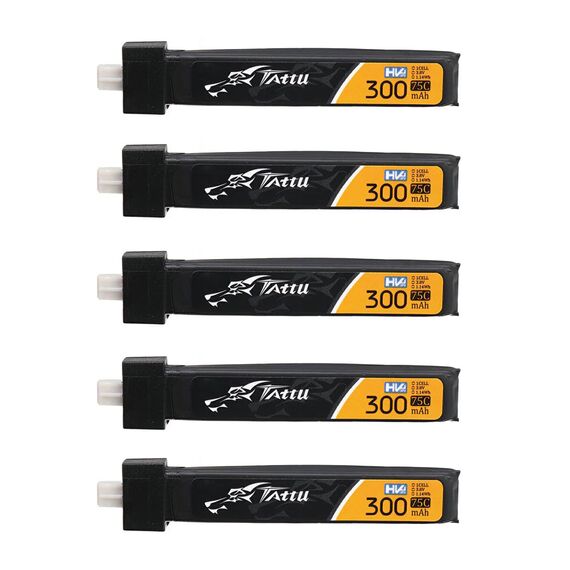 Аккумулятор Tattu 300мАч 1S 75C LiHV (PH2.0), Количество: 5 шт.