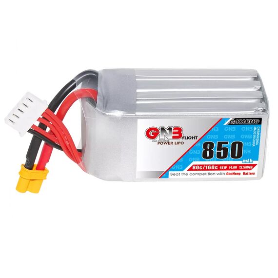 Аккумулятор GNB 850мАч 4S 80C LiPo (XT30), изображение 3