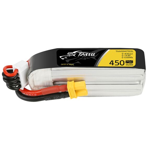 Аккумулятор Tattu 450мАч 4S 75C LiPo (Удлиненный) (XT30)