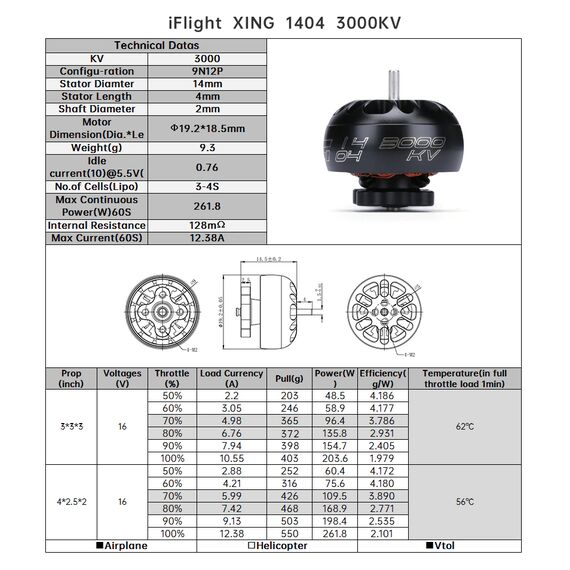 Мотор iFlight XING X1404, KV моторов: 3000KV, изображение 8