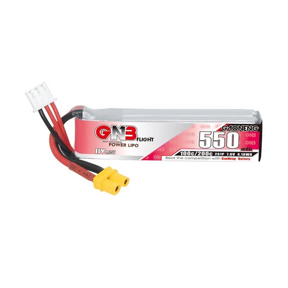 Аккумулятор GNB 2S 550mAh 100C LiHV (XT30), изображение 3