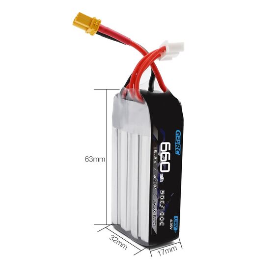 Аккумулятор GEPRC 4S 660mAh 90C LiHV (XT30), изображение 4
