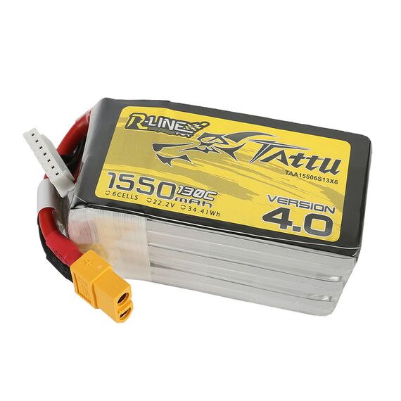 Аккумулятор Tattu R-Line V4.0 1550мАч 6S 130C LiPo (XT60), изображение 4