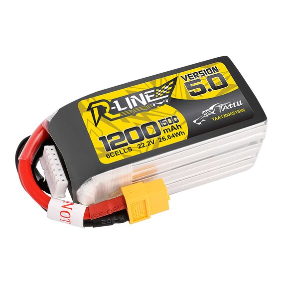 Аккумулятор Tattu R-Line V5.0 1200мАч 6S 150C LiPo (XT60), изображение 2