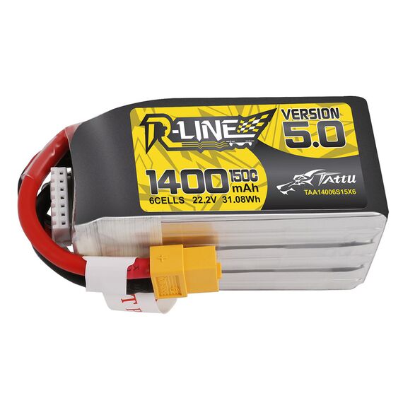 Аккумулятор Tattu R-Line V5.0 1400мАч 6S 150C LiPo (XT60), изображение 2