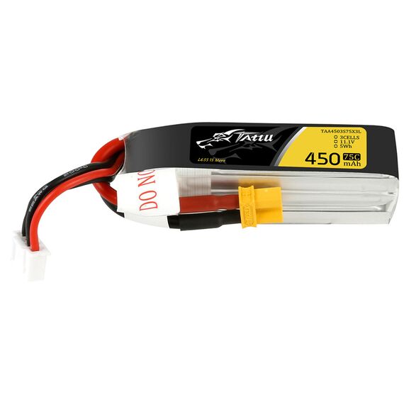 Аккумулятор Tattu 450мАч 3S 75C LiPo (Удлиненный) (XT30)