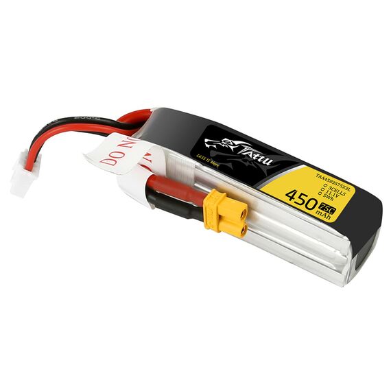 Аккумулятор Tattu 450мАч 3S 75C LiPo (Удлиненный) (XT30), изображение 3