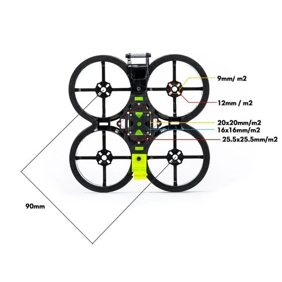 Рама квадрокоптера CineRace20 V1.2 Neon Led (Серый) (Flywoo), изображение 4в магазине iDrone Рама квадрокоптера CineRace20 V1.2 Neon Led (Серый) (Flywoo), изображение 4
