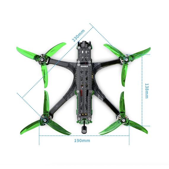 Квадрокоптер GEPRC MARK5 DC HD O3 FPV, Приемник: TBS, Цвет: Emerald Green, изображение 5