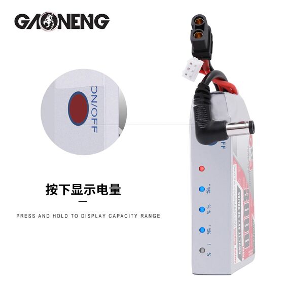 Аккумулятор GNB 2S 3000mAh 5C LiPo для очков Skyzone / Fatshark (XT60 / XT30, DC5.5), Разъем: XT60, изображение 2в магазине iDrone Аккумулятор GNB 2S 3000mAh 5C LiPo для очков Skyzone / Fatshark (XT60 / XT30, DC5.5), Разъем: XT60, изображение 2