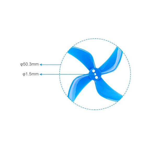 Пропеллеры Gemfan 2020 51мм 4-лопастные 1,5мм (Obsidian black, 4L + 4R), изображение 3