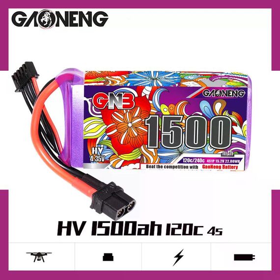 Аккумулятор GNB 4S 1500mAh 120C LiHV (XT60)