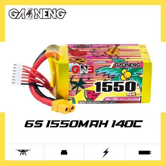 Аккумулятор GNB 6S 1550mAh 140C LiPo (XT60)