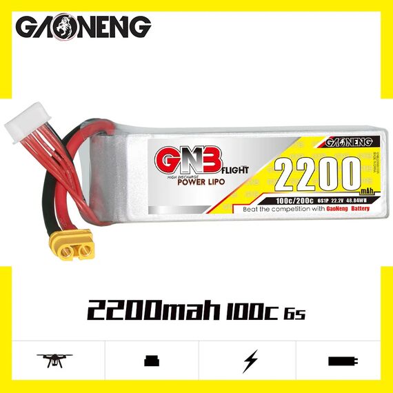 Аккумулятор GNB 6S 2200mAh 100C LiPo (XT60)