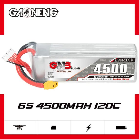 Аккумулятор GNB 6S 4500mAh 120C LiPo (XT60)
