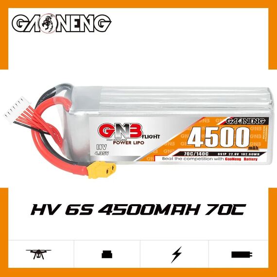 Аккумулятор GNB 6S 4500mAh 70C 22.8V LiHV (XT60)