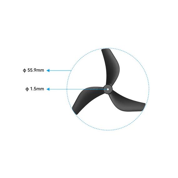 Пропеллеры Gemfan 2218 3-лопастные 1.5mm (6L + 6R), Цвет: Black, изображение 2