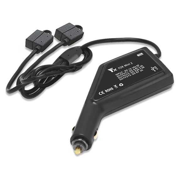 Автомобильное зарядное устройство для 2 аккумуляторов и пульта DJI Mini 2 / Mini SE / Mini 2 SE (YX)